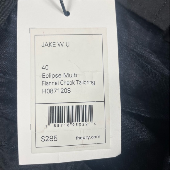 Theory Men’s Wool Flannel Check Jake Pant Trouser Size 40 H0871208 - Picture 9 of 9